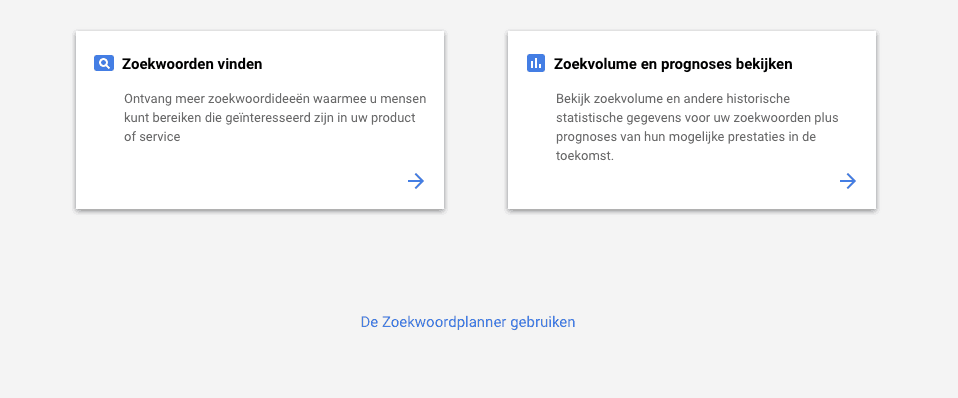 Zoekwoorden vinden met de zoekwoordplanner