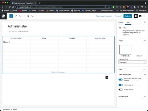 Tabel maken in WordPress | 000.nl
