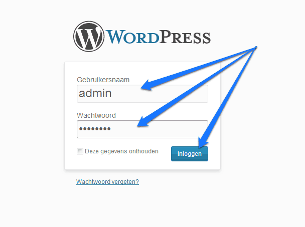 Inloggen bij WordPress