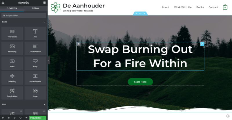 Homepage aanpassen