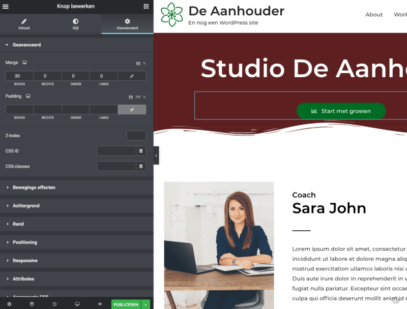 Margin en Padding aanpassen
