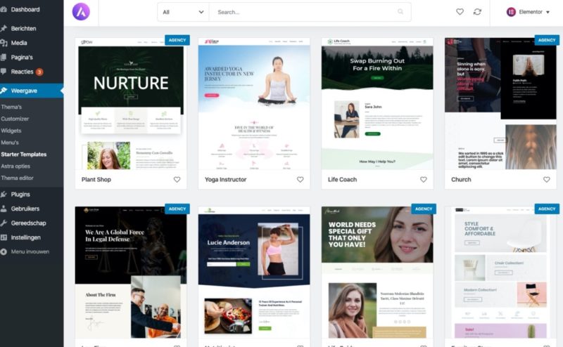 Starter thema's van WordPress