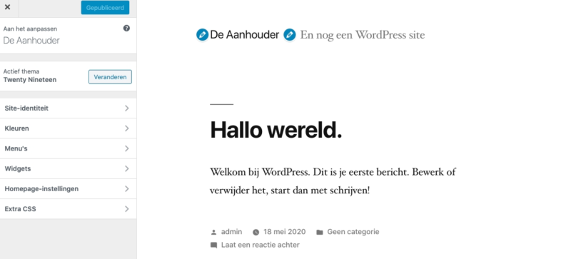 Customizer van WordPress