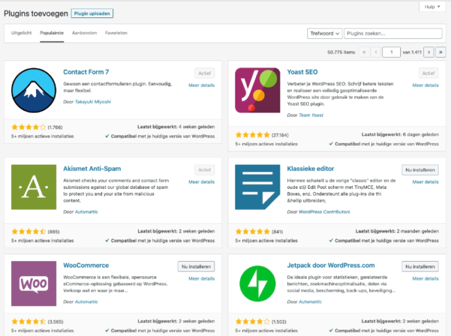Plugins installeren