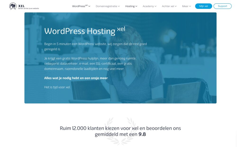 De WordPress pagina van xel